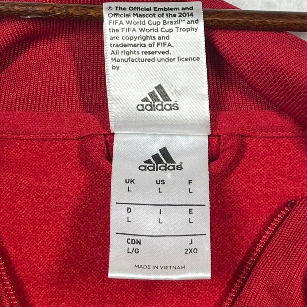 Adidas Track Jacket Mens Large Red Spain 2014 FIFA World Cup G77813 Soccer Core